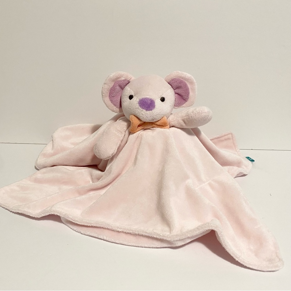 HB Honey Bunny Mouse Lovey Plush Pink and Purple Security Blanket 17” Baby Girl